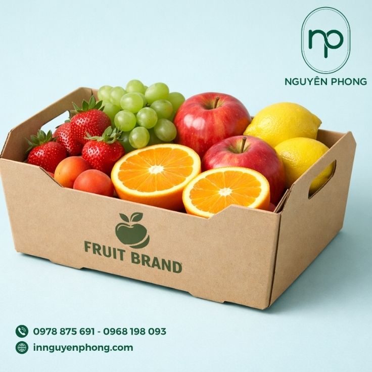 Mẫu khay đựng trái cây kraft